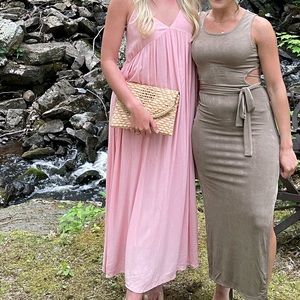 Pink maxi baby doll dress